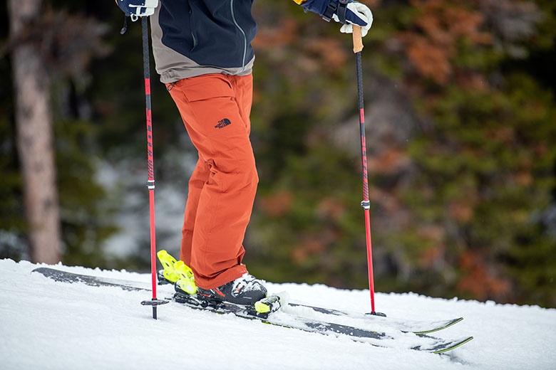 Ski pant (at resort in The North Face Freedom pants)